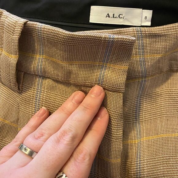 A.L.C. Fynn Plaid Straight-Leg Pants NWT size 8 $495 - Picture 8 of 10